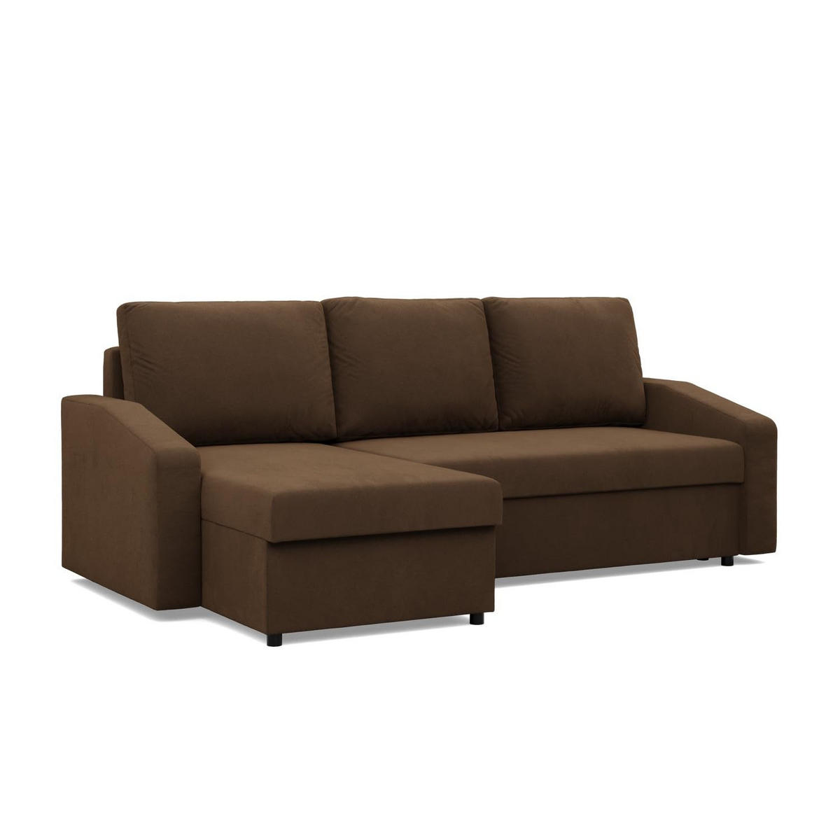 ECKSOFA MIT SCHLAFFUNKTION NEO, Dunkelbraun - Braun, Textil (231/140cm) - Mebligo