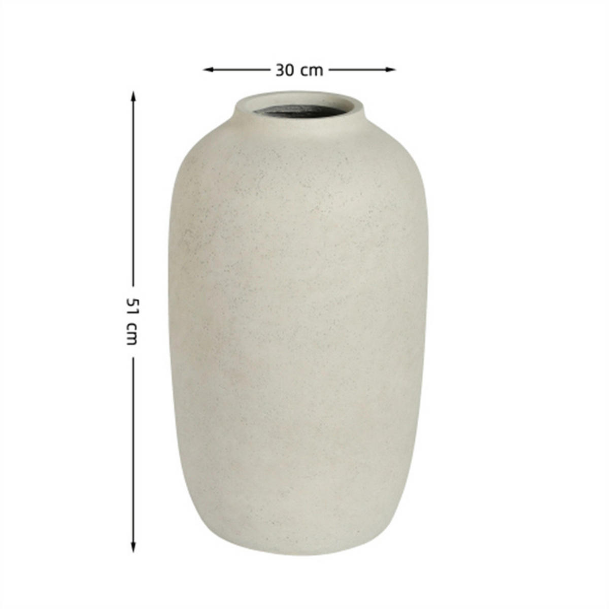 KERAMIKVASE rund weiß Innen & Außen, 30×51 cm - Weiß, Keramik (51cm) - Biohort