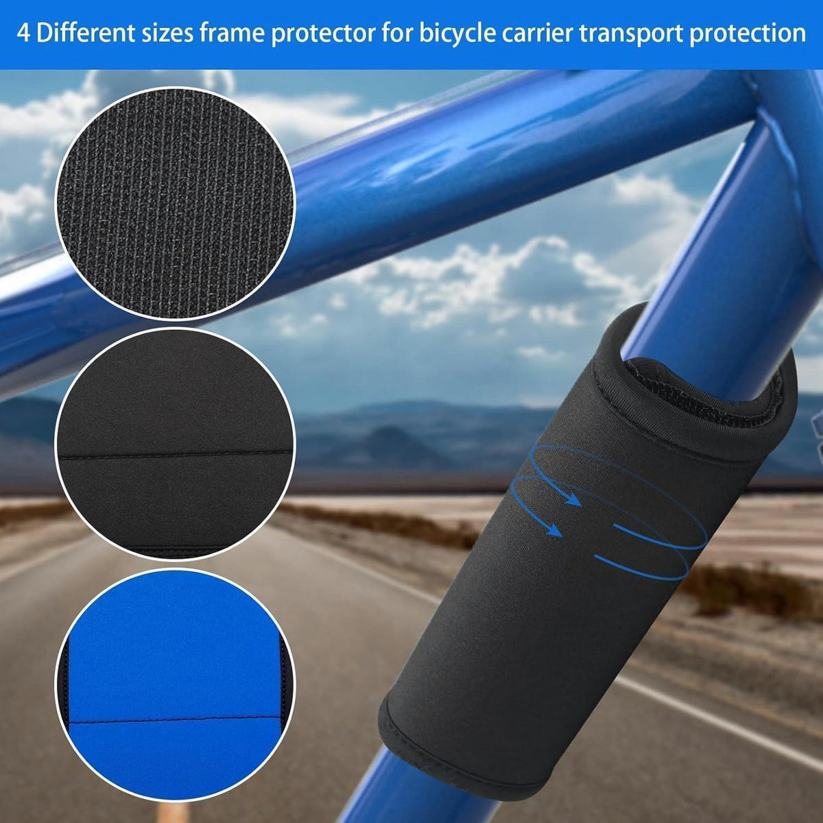 FAHRRAD Rahmenschutz 4er Set S/M/L/XL Neopren - Schwarz, Textil (12/1.5/15cm)