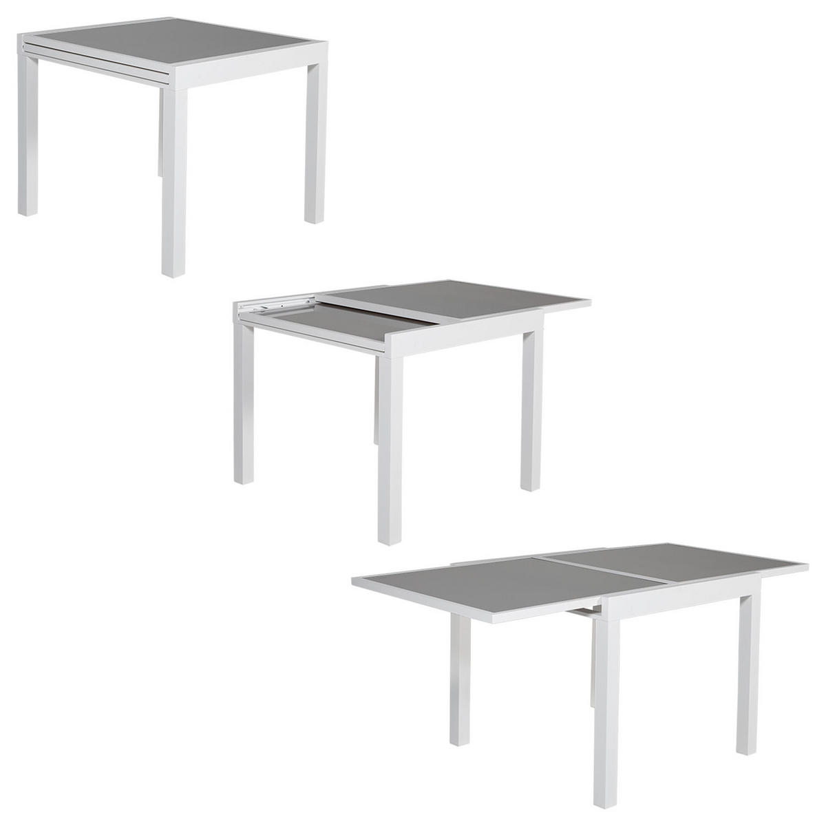 GARTENMÖBEL Lampedusa Grau und weiß 8 Plätze - Weiß, Metall - Happy Garden