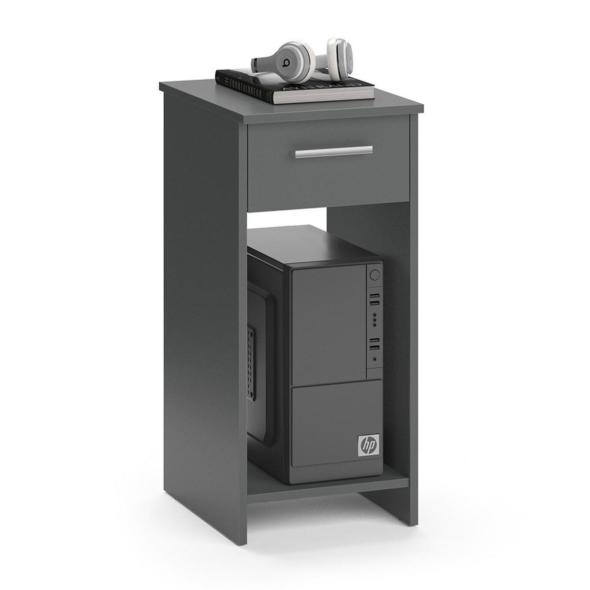 PC-SCHRANK Odin Anthrazit 35.1 x 45 cm - Anthrazit, Holzwerkstoff (45/35.1/77cm) - Vicco