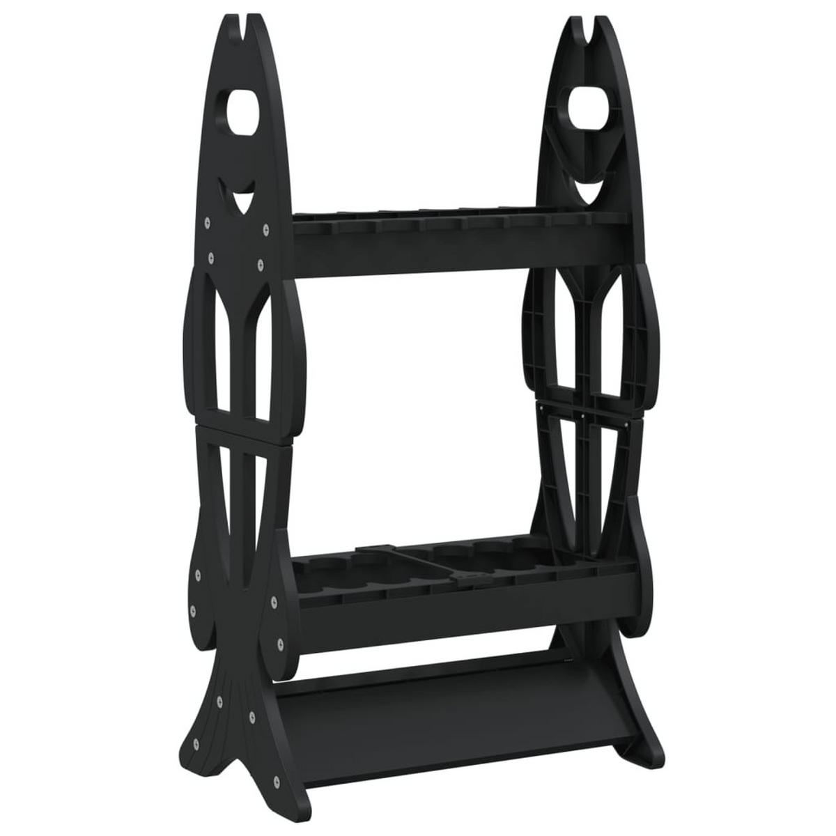 RUTENSTÄNDER Für 16 Angelruten Schwarz - Schwarz, Kunststoff (27/80/44cm) - vidaXL