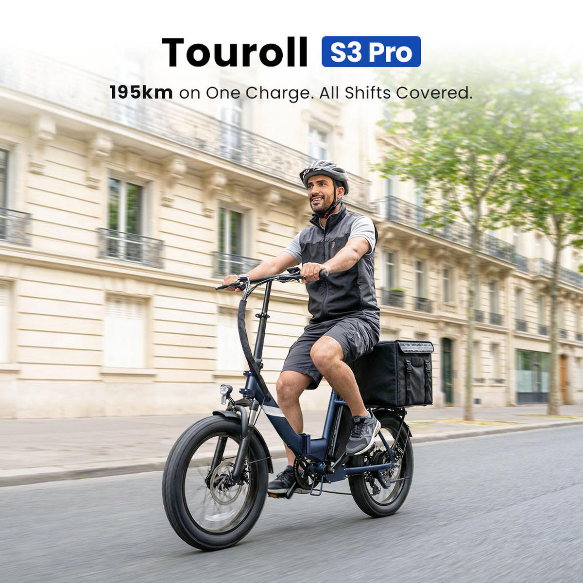 E-BIKE Touroll S3 Pro – Ultralange Reichweite mit herausnehmbarem Akku - Blau, Metall (65cm) - Touroll