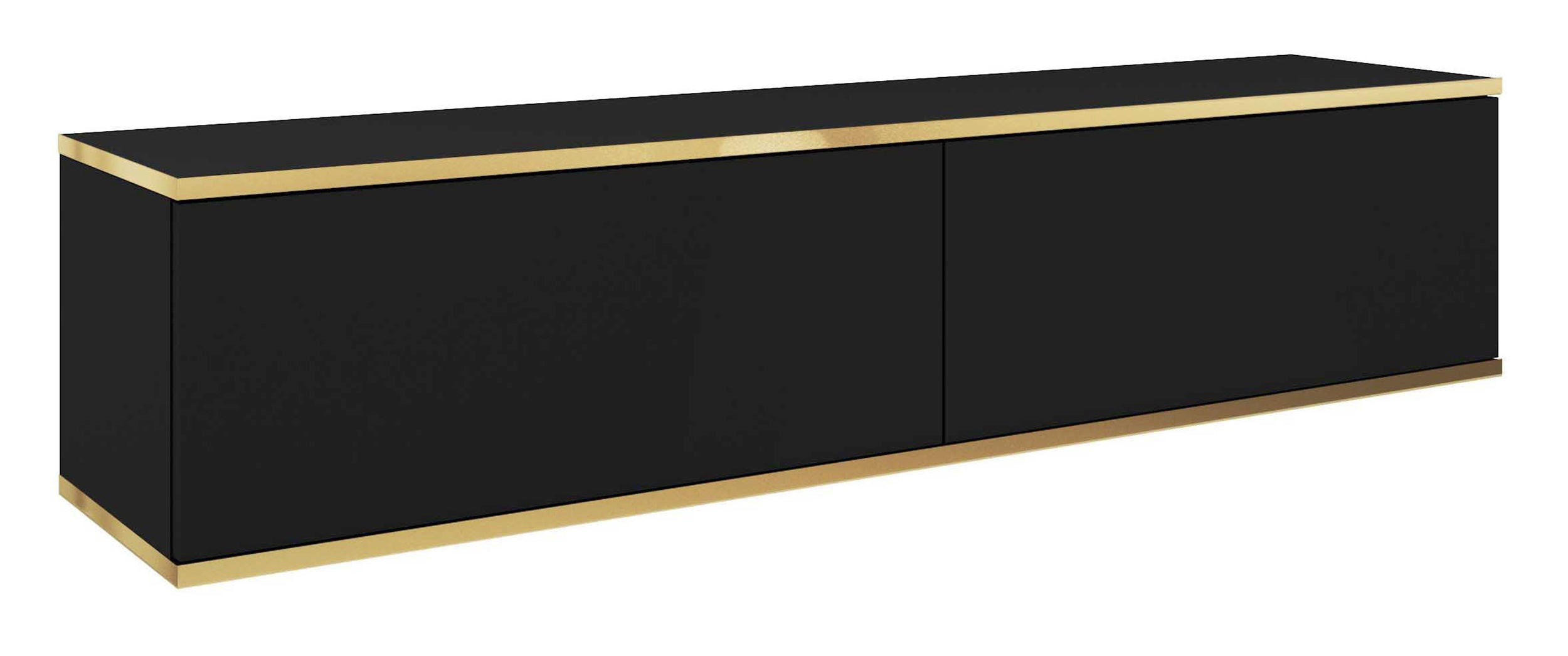 TV-HÄNGEBOARD Mucalma Schwarze 135 cm - Schwarz, Holzwerkstoff (135/30/32cm) - Selsey