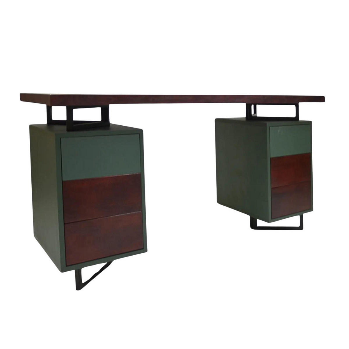 EICHENHOLZSCHREIBTISCH mit Containern für das Arbeitsbüro oder die Kanzlei NORD - Eichefarben, Holz (60/140/75cm) - Rawood Furniture
