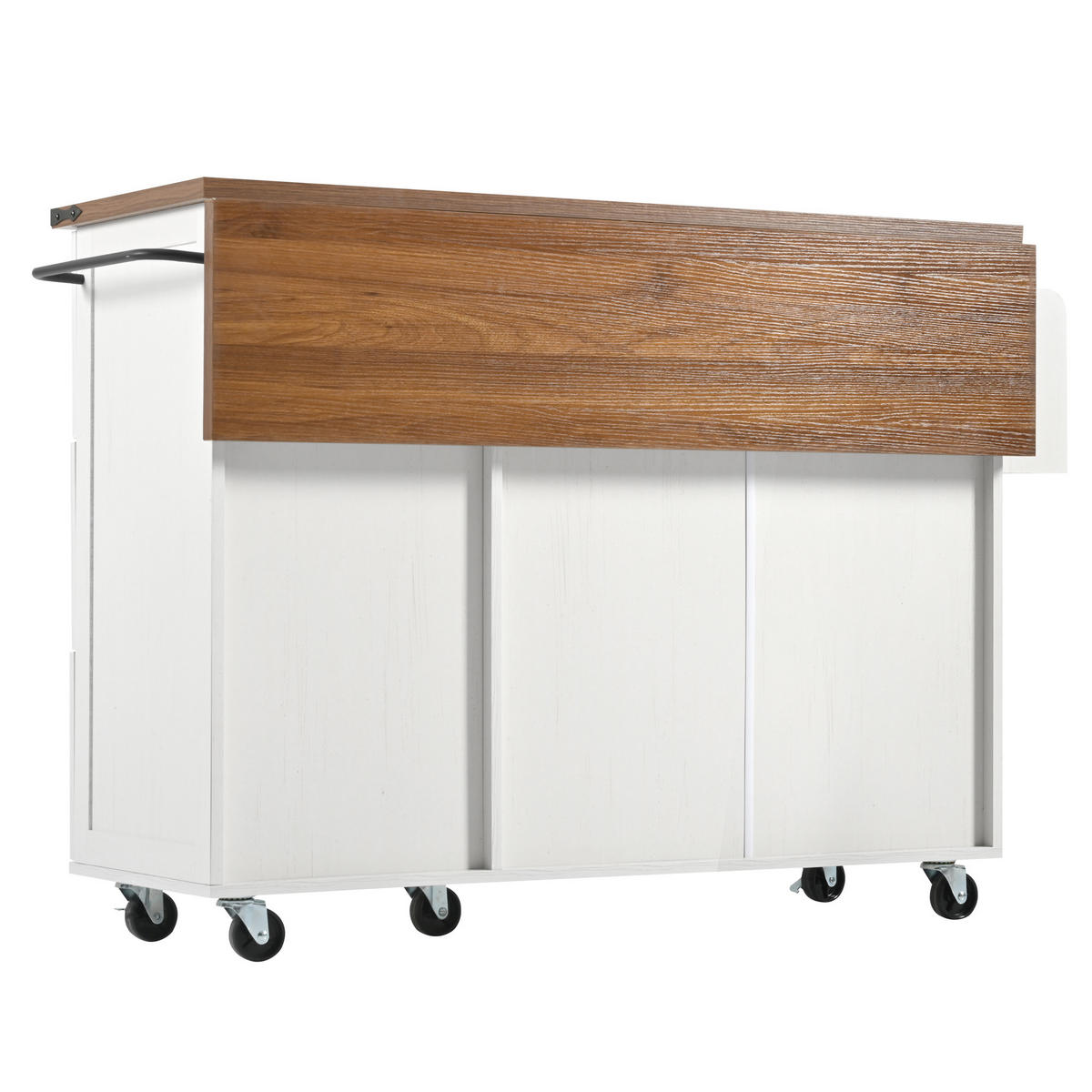 KÜCHENINSEL 140/45/92,5 cm beige mit klappbarer Arbeitsplatte - Weiß, Holzwerkstoff (140/92.5/73cm) - OKWISH