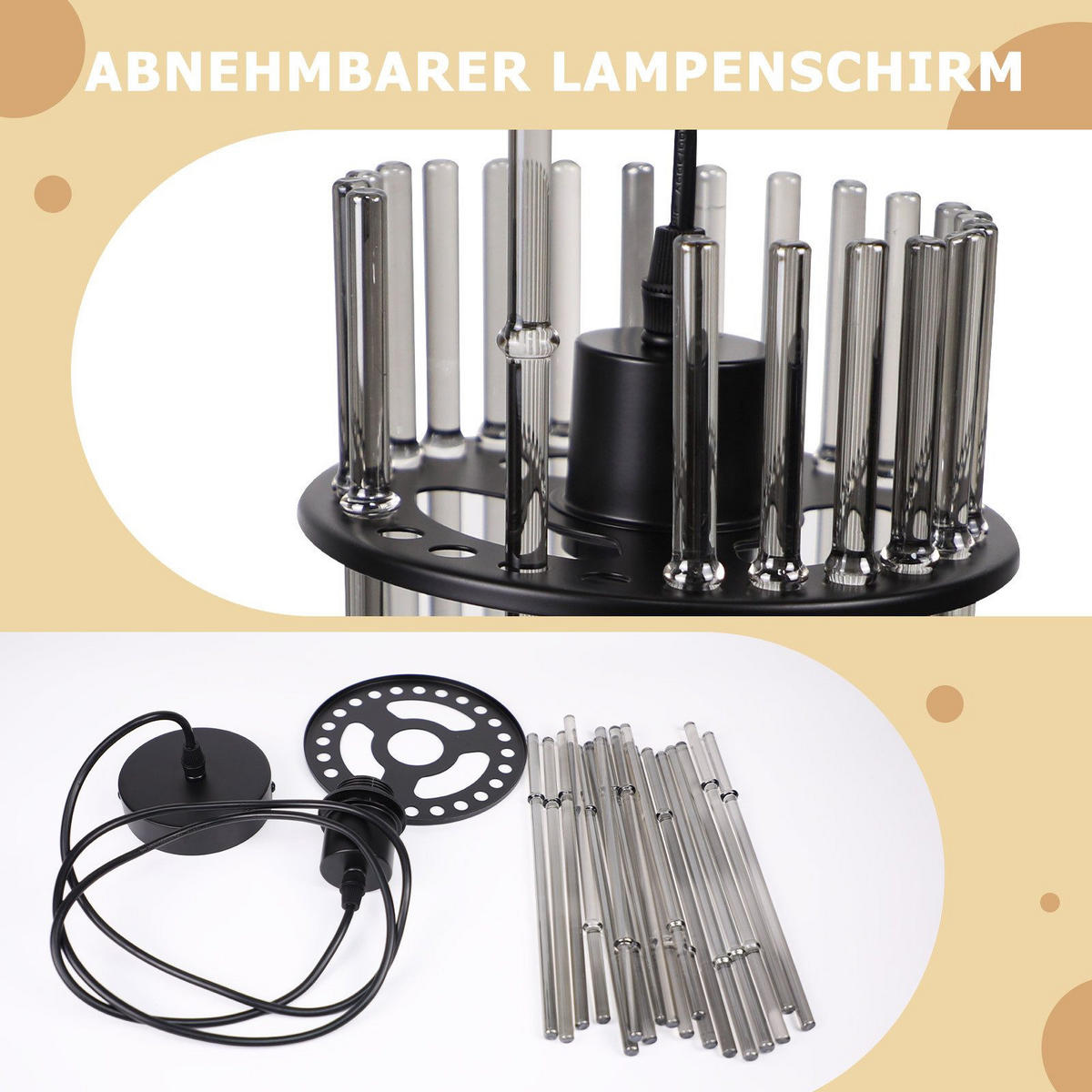 PENDELLEUCHTE ARTUR Ⅲ 16/10/150 cm - Schwarz, Metall (16/10/150cm) - Nettlife