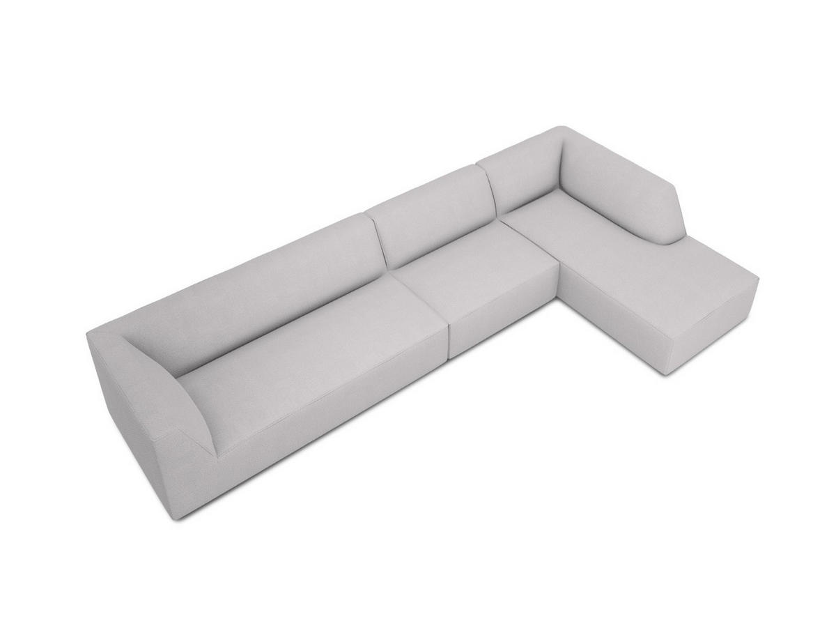 ECKSOFA rechts Ruby aus strukturiertem Stoff hellgrau 5 Sitzplätze - Hellgrau, Textil (180/366cm) - Micadoni