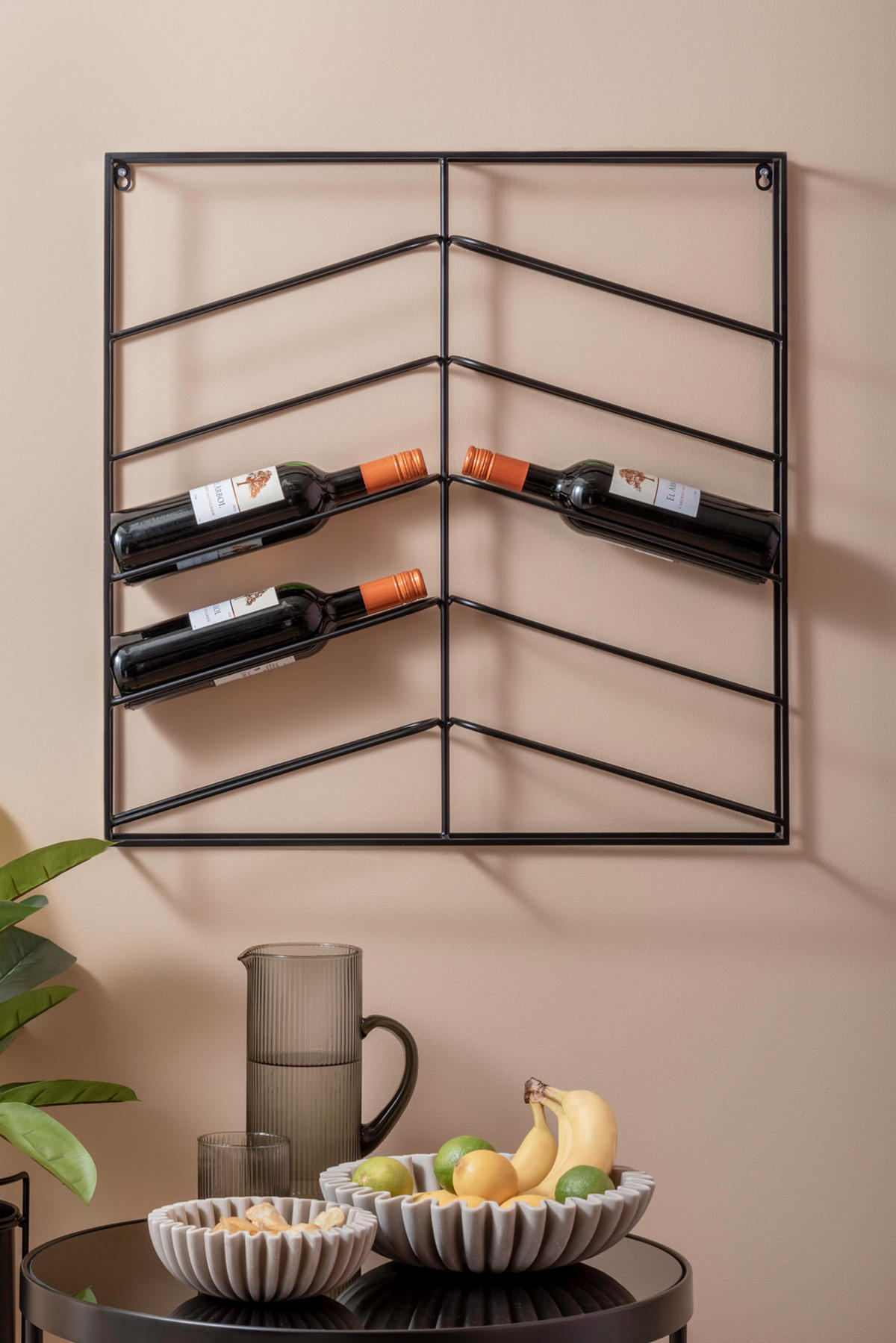 WEINREGAL Cuadro 67/7/66 cm - Schwarz, Metall (7/66/67cm) - Present Time