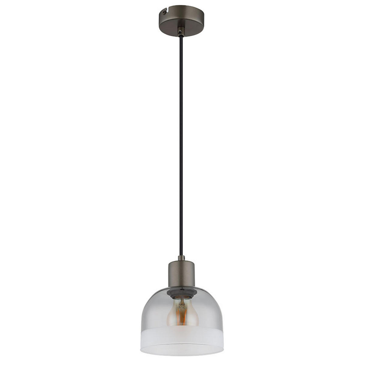 DECKENLEUCHTE KAIRO Metall Glas Schwarz - Schwarz, Glas (12/15/120cm) - Globo Lighting