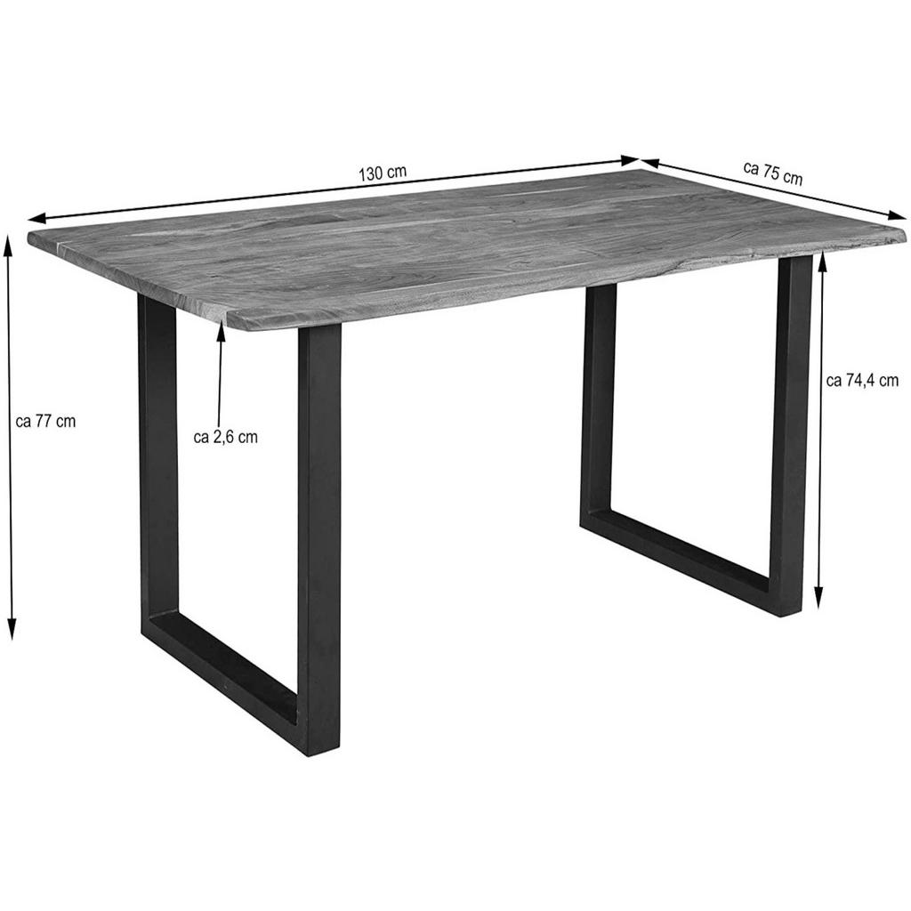 Thumbnail - SAM Esstisch, Braun, Holz, Echtholz,Akazie, Rechteckig,Quadratisch, U-Form, 130x77x60 cm, Esszimmer, Tische, Esstische