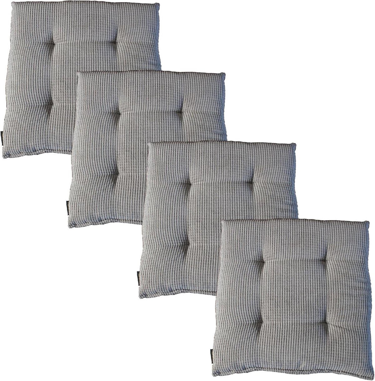 STUHLKISSEN 4er Set New Wave - Taupe, Textil (40/40/4cm) - Yve! decoration