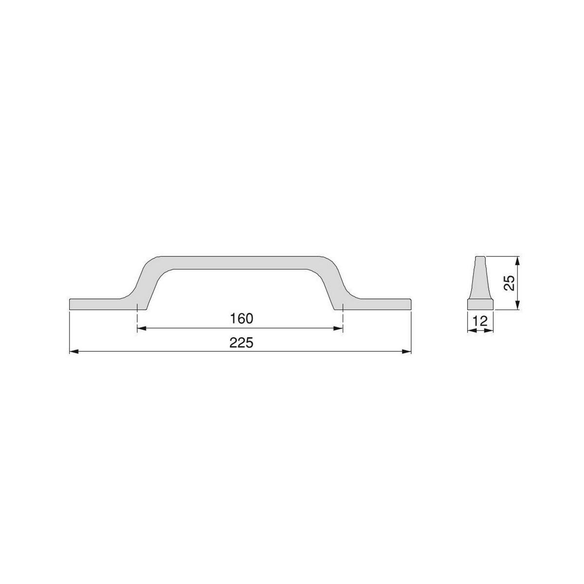 MÖBELGRIFFE Osaka, L225mm, 160mm Achsenabstand, Aluminium, Dunkelgrau 5er-set - Dunkelgrau, Metall (12/3/25cm) - EMUCA