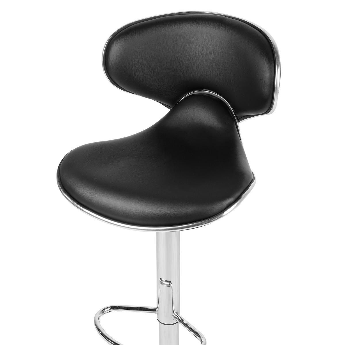 BARHOCKER 2er-Set Kunstleder Schwarz Conway - Schwarz, Textil/Metall (45/110/35cm) - Beliani