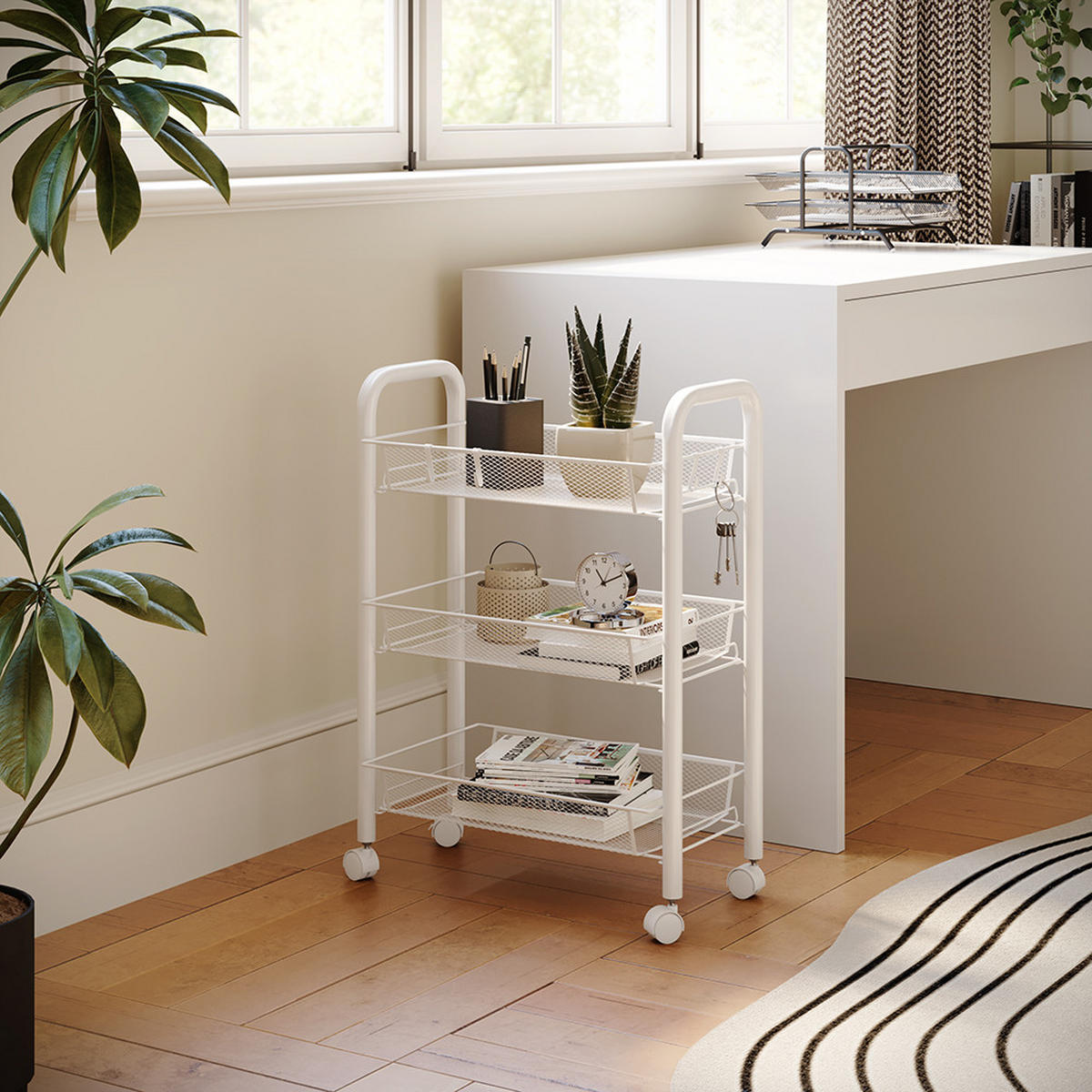 POJÍZDNÝ KONTEJNER Tarro Bílá - bílá, kov (45/64/27cm) - Vicco