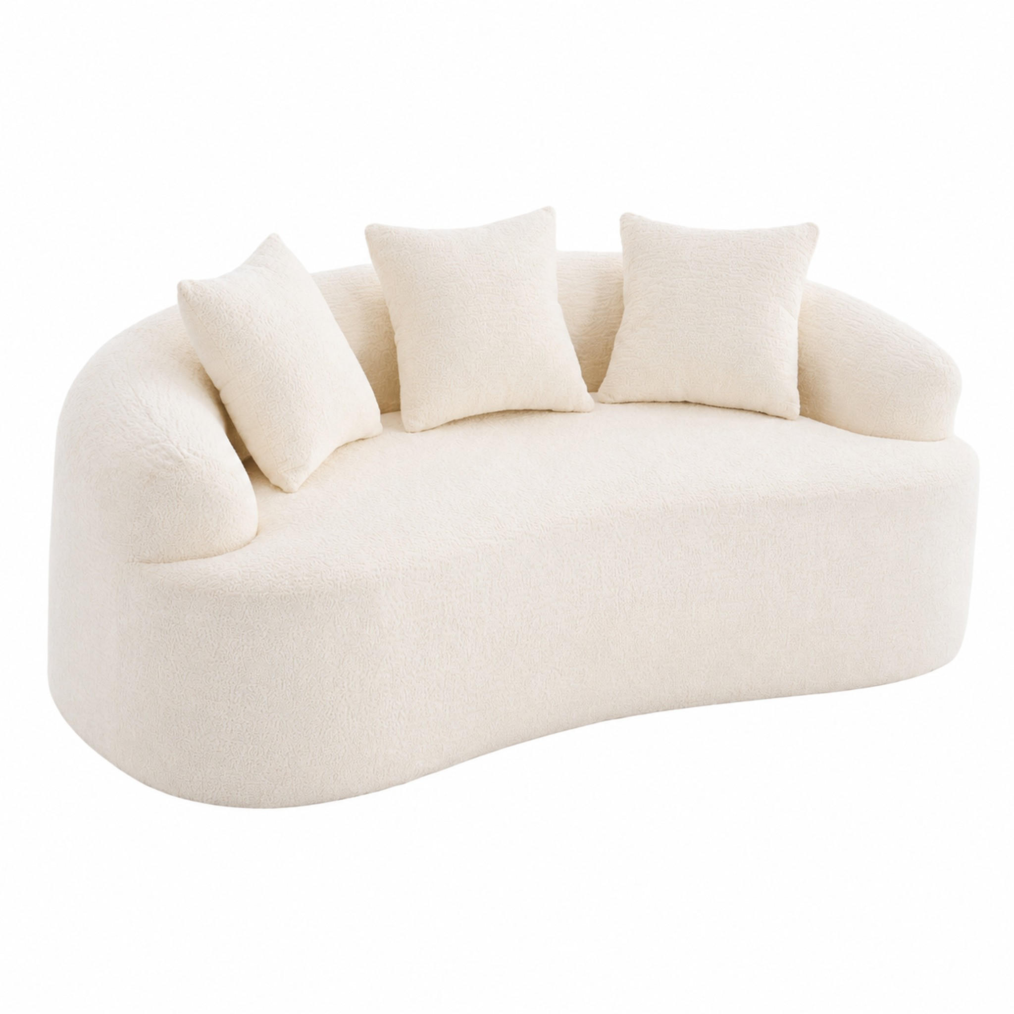 ZWEISITZER-SOFA mit tiefem Sitz Chenille Weiß - Weiß, Kunststoff (153/63/94cm) - Meubliv
