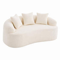 ZWEISITZER-SOFA mit tiefem Sitz Chenille Weiß - Weiß, Kunststoff (153/63/94cm) - Meubliv