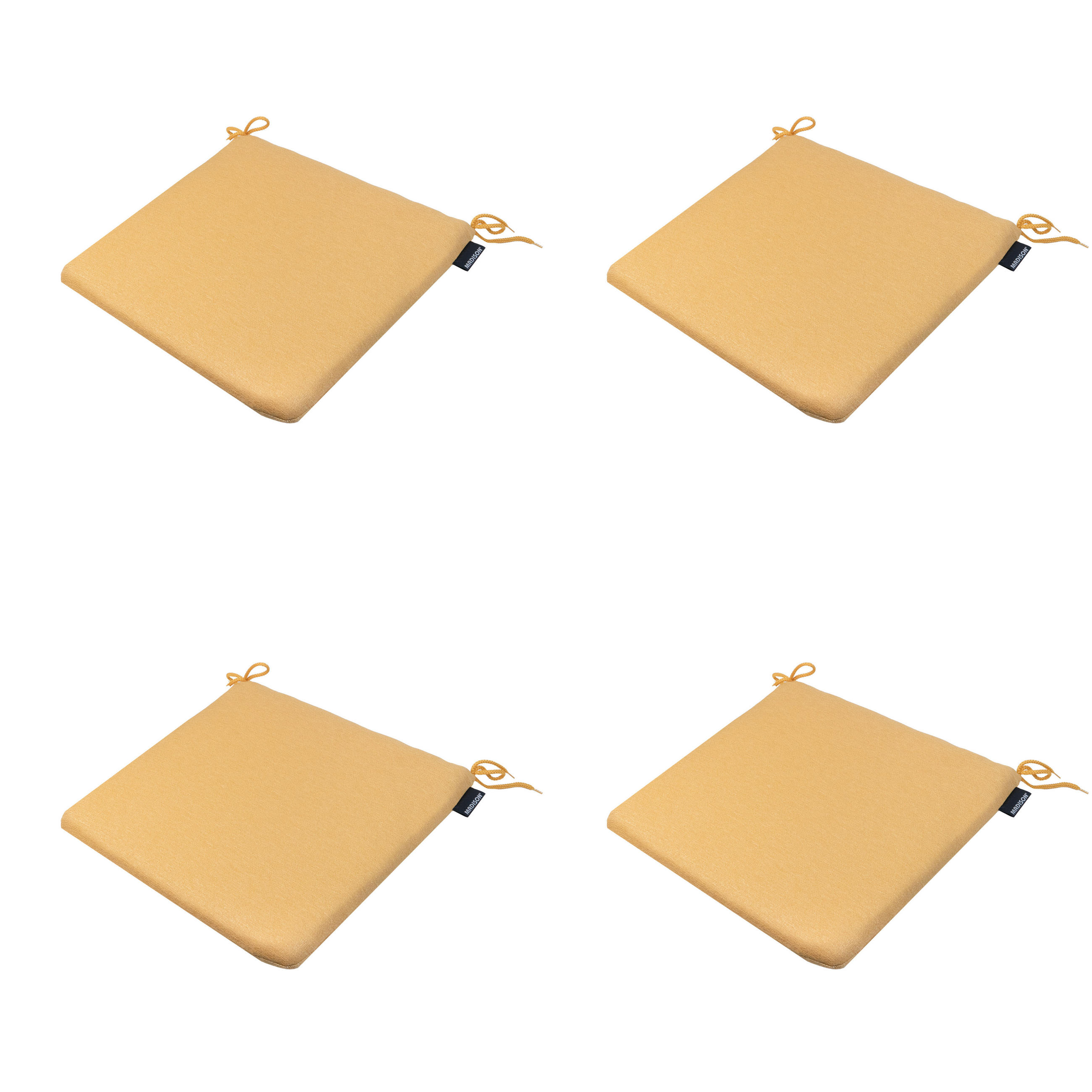 SITZKISSEN Napels - Gelb - 40/40/4,5 cm - 4er-Set - Gelb, Textil (40/4/40cm) - Madison