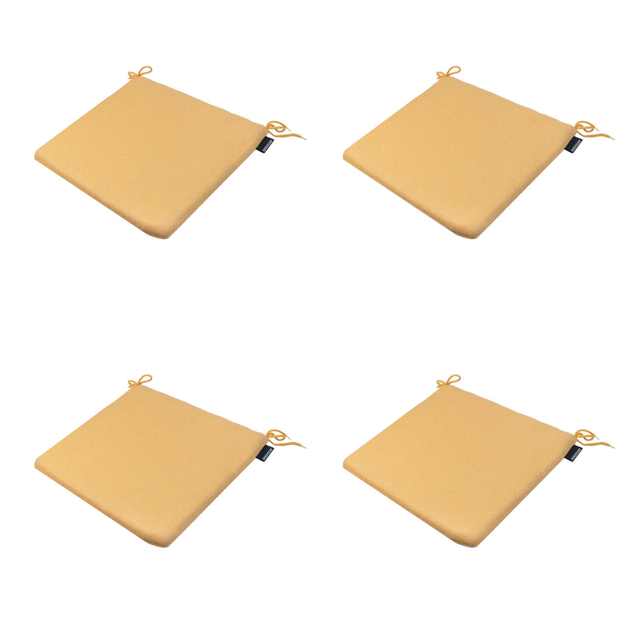 SITZKISSEN Napels - Gelb - 40/40/4,5 cm - 4er-Set - Gelb, Textil (40/4/40cm) - Madison