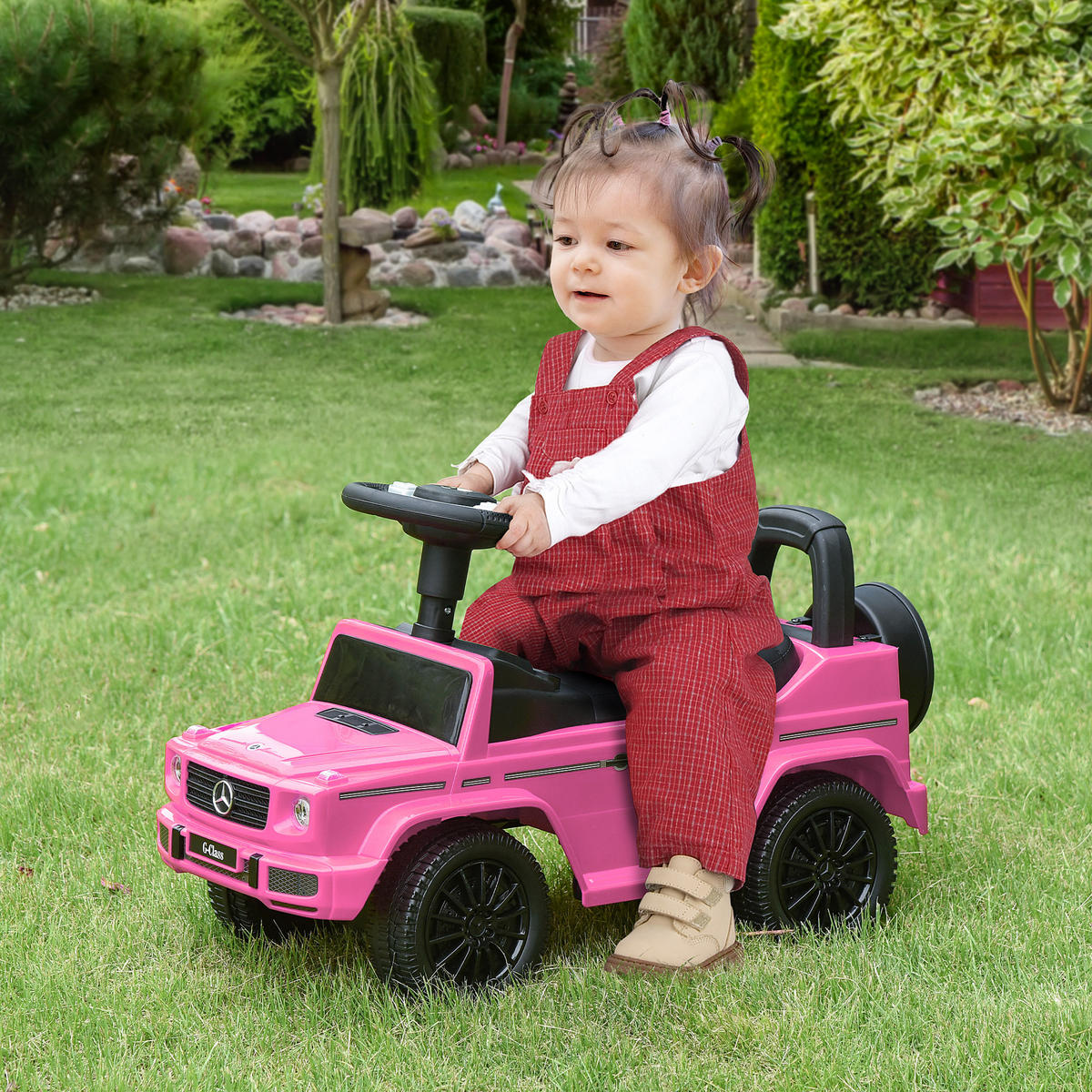 RUTSCHFAHRZEUG DE-16955 mit Hupe & Kofferraum Rosa - Pink, Kunststoff (62.5/28.5/45cm) - ComfortXL