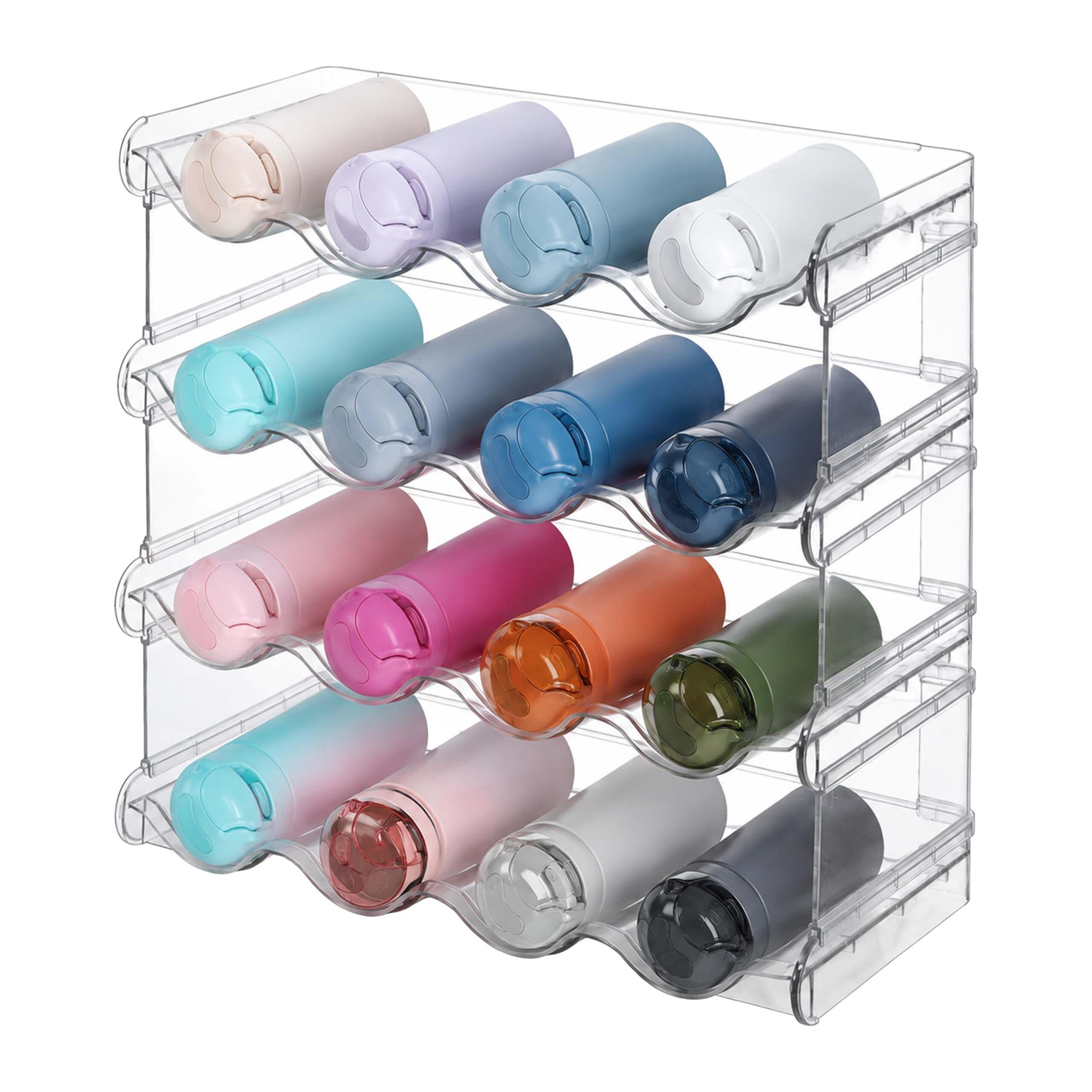 FLASCHENREGAL Transparent stapelbar 16 Flaschen - Transparent, Kunststoff (38.5/37/20cm) - Relaxdays