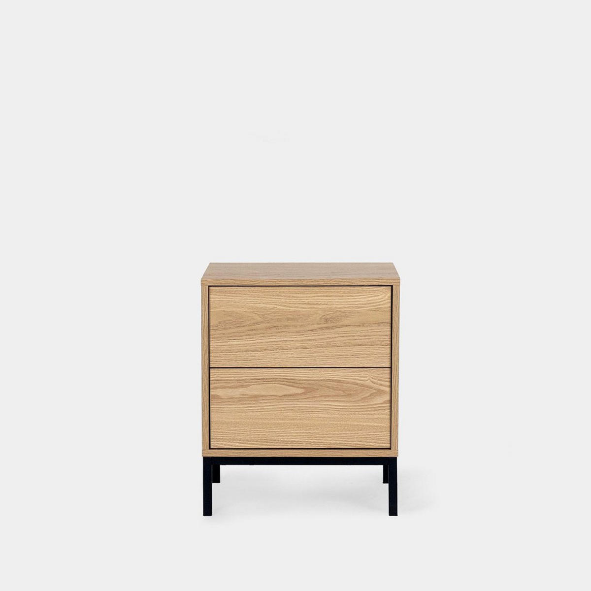 NACHTTISCH 2 SCHUBLADEN Remi Natürlich 45 cm x 55 cm - Naturfarben, Holzwerkstoff (45/55/40cm)