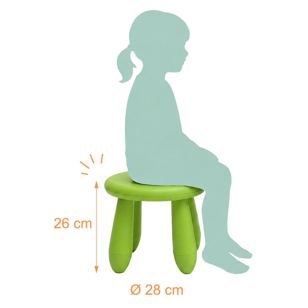 STOLIČKA Zelená plastová 26 cm - zelená barva, plast (28/26/28cm) - Relaxdays