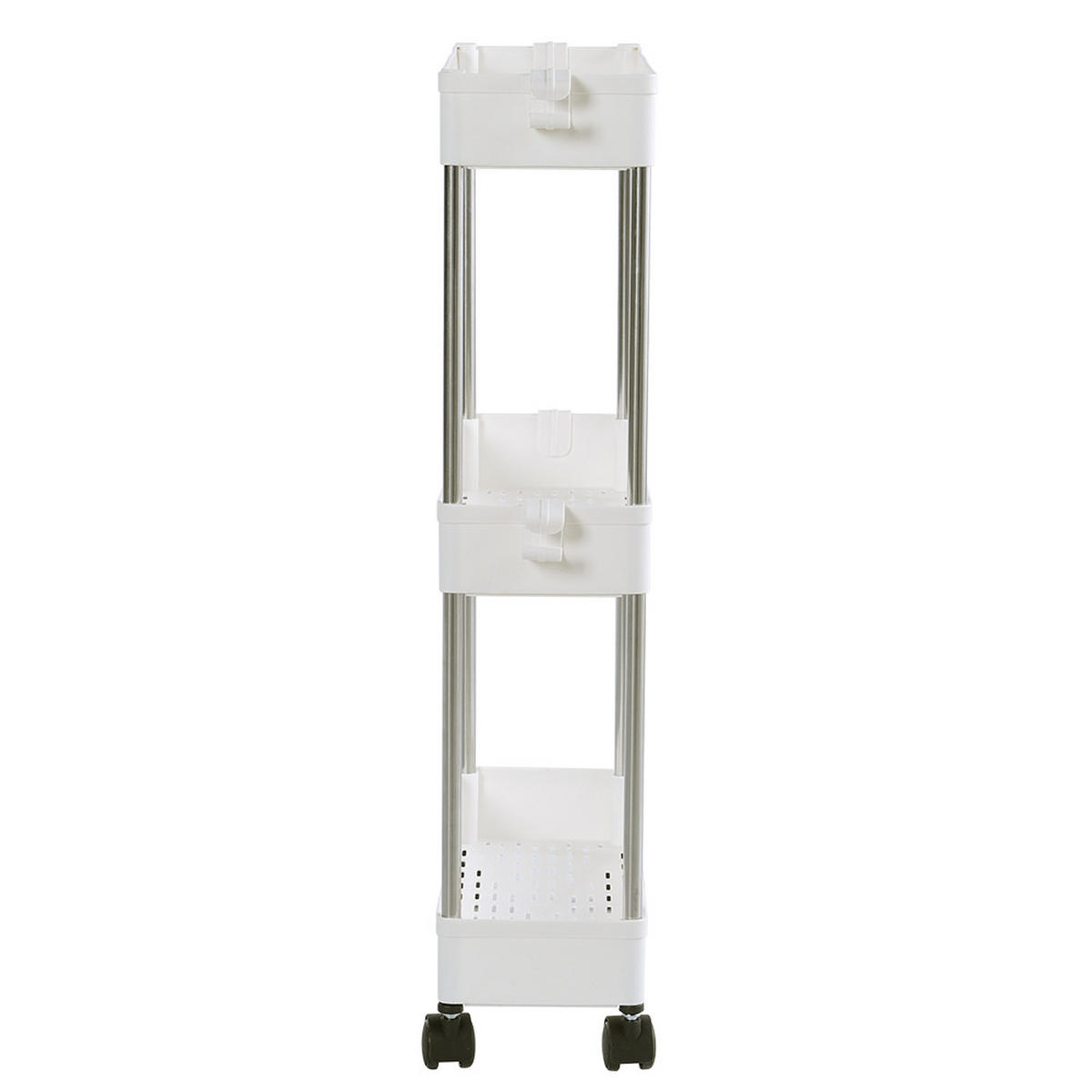 NISCHENWAGEN 40/12.5/60 cm 3-Stufig Weiß Kunststoff Edelstahl - Weiß, Kunststoff/Metall (40/60/12.5cm) - Livingandhome