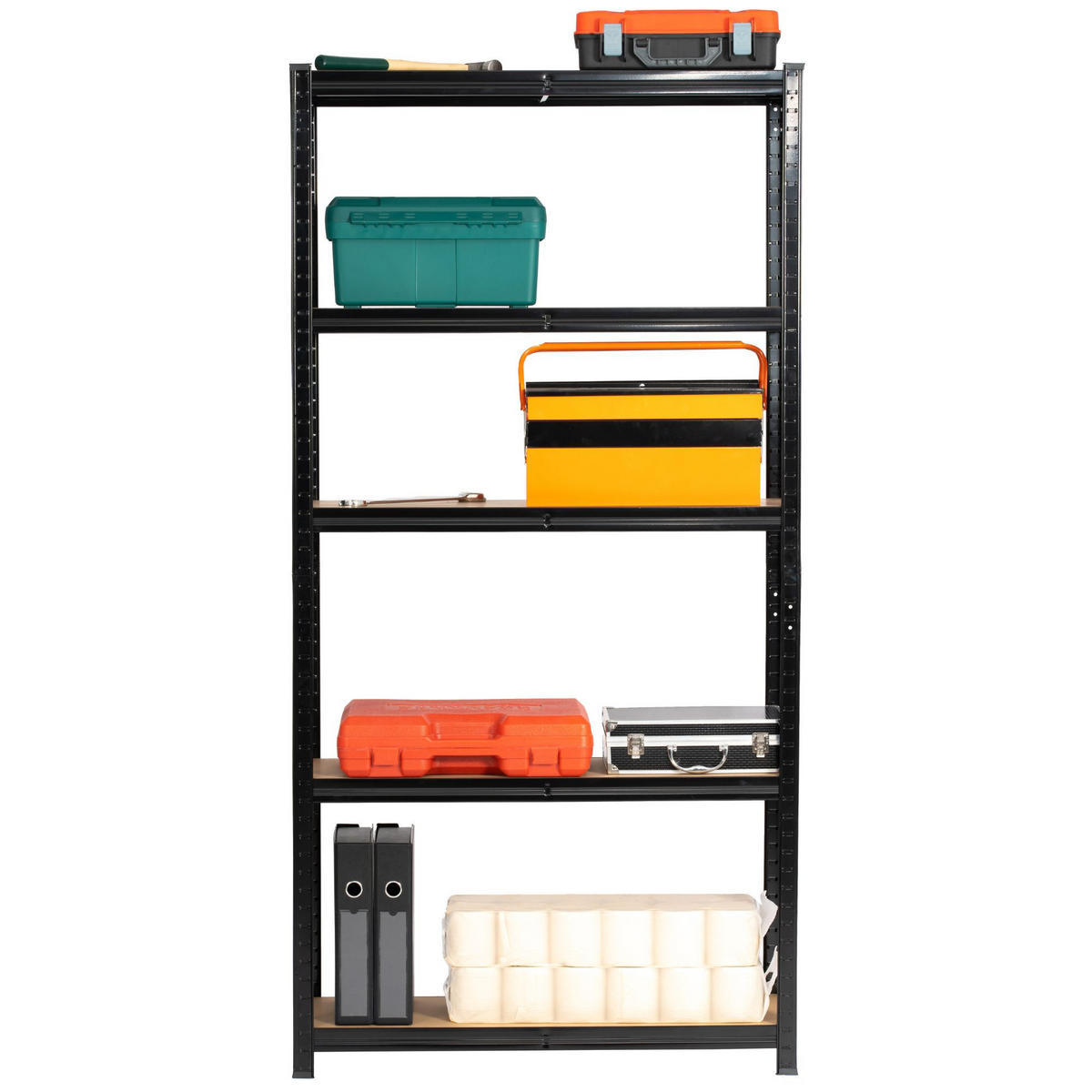 SCHWERLASTREGAL Schwarz 90x30x180 cm - Schwarz, Metall (90/180/30cm) - Akord