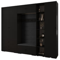 GARDEROBEN-SET 236,7/290/47 - Schwarz, Holz/Kunststoff (290/236.7/47cm) - Abiks Möbel