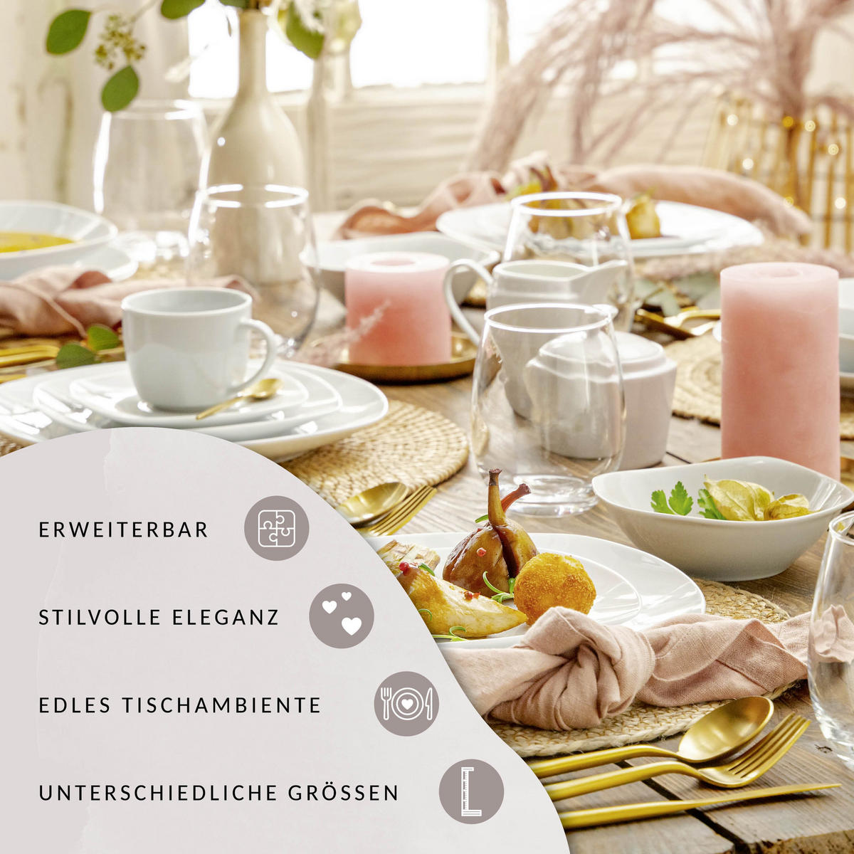 KAFFEEBECHER SET BILGOLA - 6 teilig aus Porzellan - Weiß, Keramik (32.5/18.5/22.5cm) - Sänger