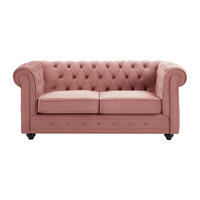 SOFA ohne Schlafmöglichkeit - 2 Personen - Samt, Stoff - Puderrosa - - Hellrosa, Textil (165/72/88cm) - Vente-Unique