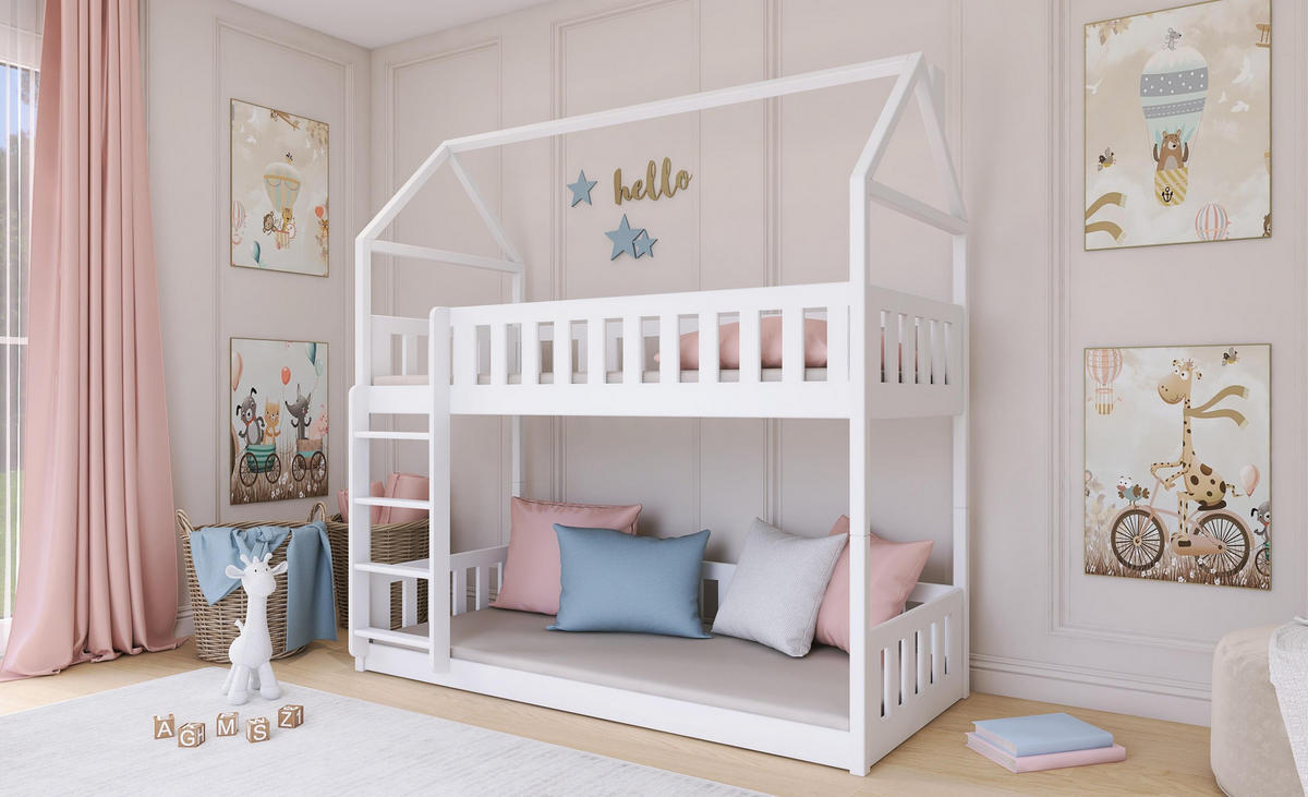 HAUSBETT WEIß - Weiß, Holz (90/200cm) - FURNLUX