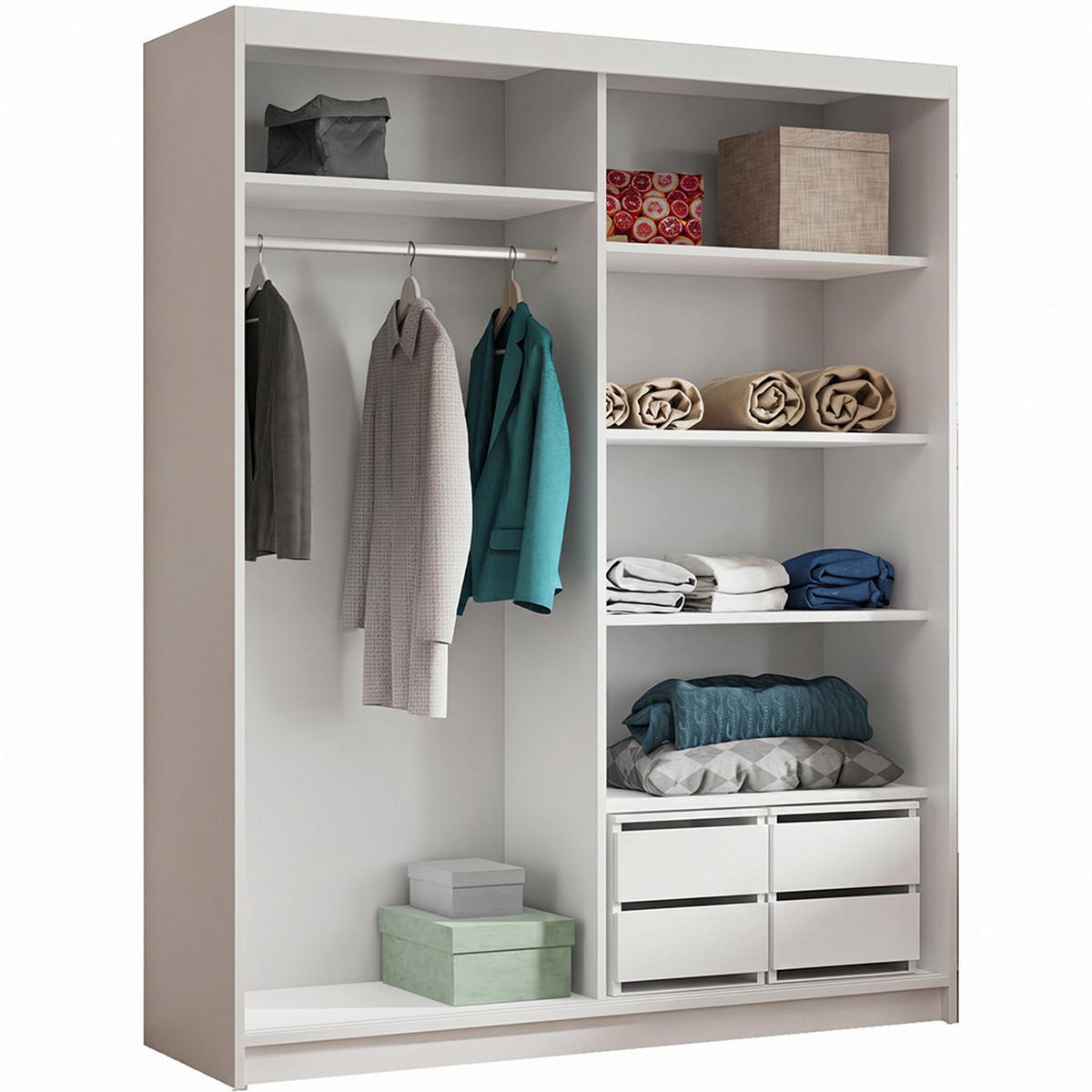 SCHWEBETÜRENSCHRANK Hela mit 2 Türen und Schubkasteneinsätzen, 180 cm, Kaschmir - Kaschmir, Holzwerkstoff (180/205/60cm) - Beautysofa