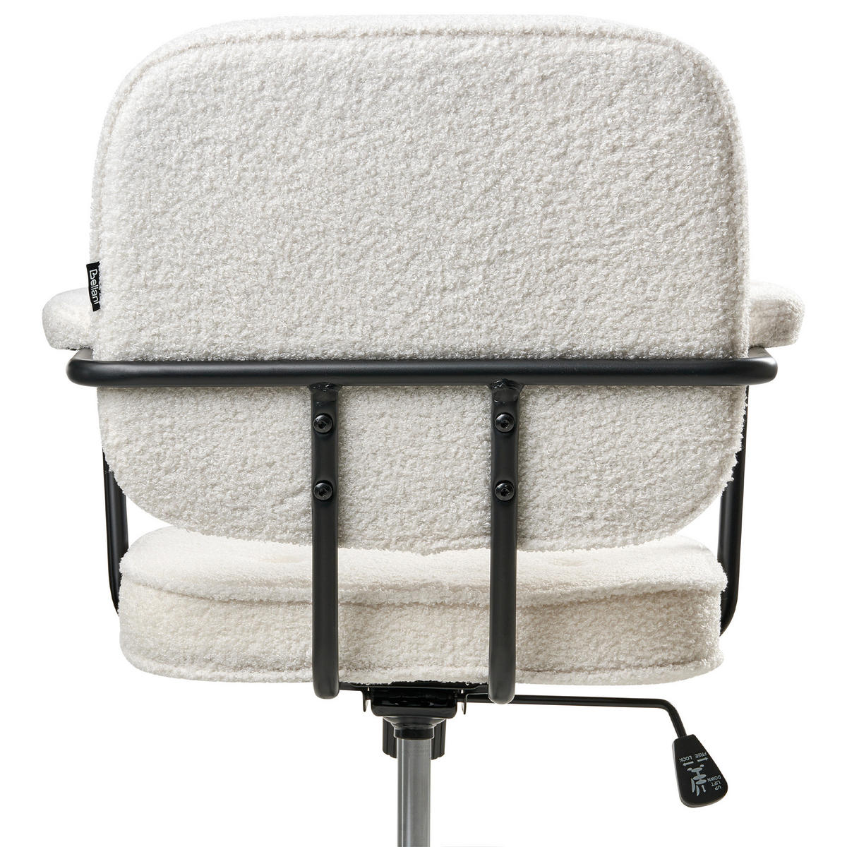 SCHREIBTISCHSTUHL Cremeweiß Pawnee - Schwarz/Weiß, Textil (62/88/43cm) - Beliani