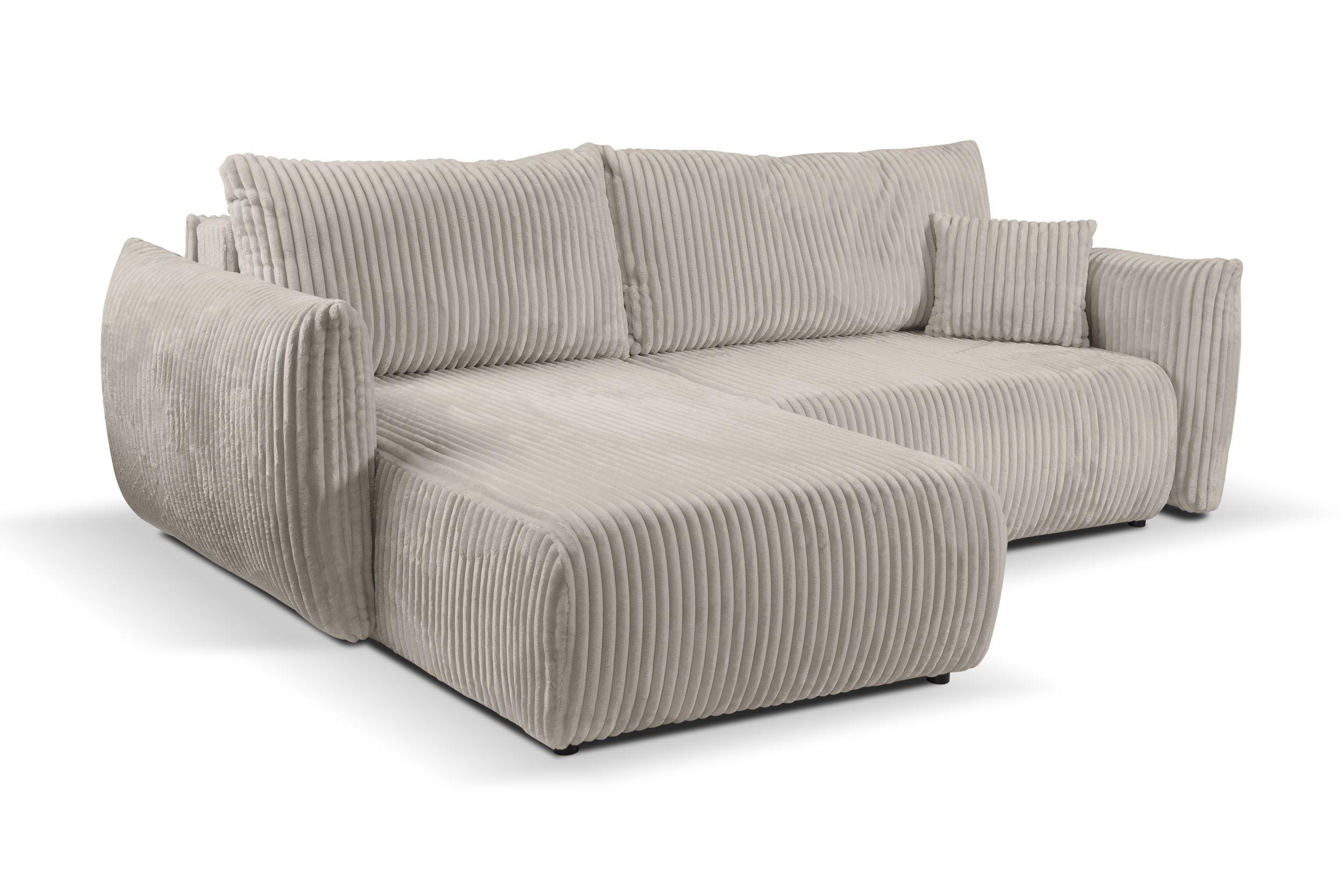ECKSOFA HALLORA - Beige (Tilia 17) - Beige, Holzwerkstoff (257/177cm) - Möblo