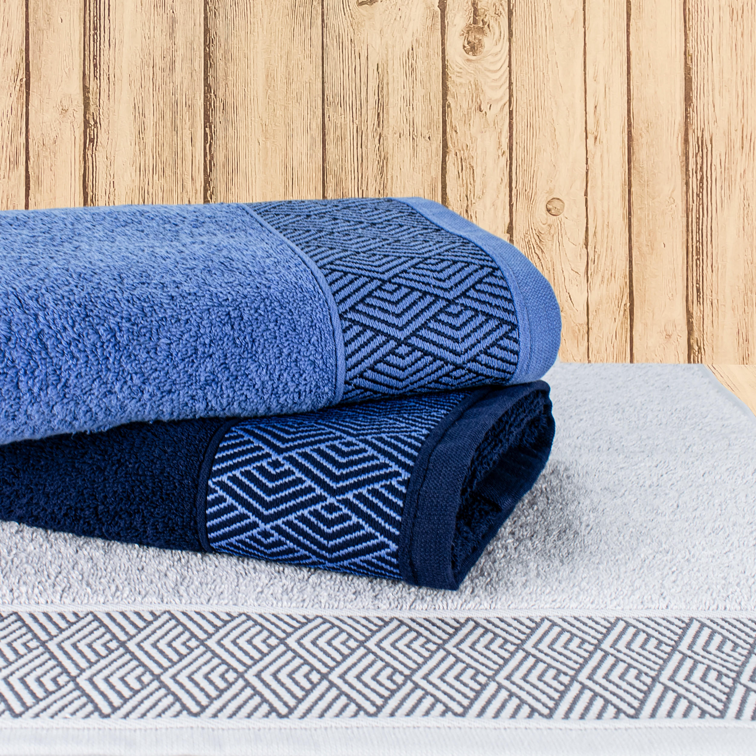 HANDTUCH GEOMETRY - Dunkelblau, Textil (50/100cm) - Möve for Frottana