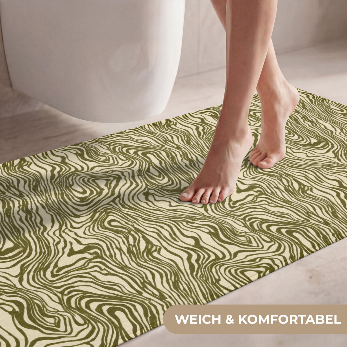 WC PŘEDLOŽKA Abstraktní - Mramor - Zelený 120x60 cm - tmavě zelená, textil/plast (120/1cm) - OnlyWow