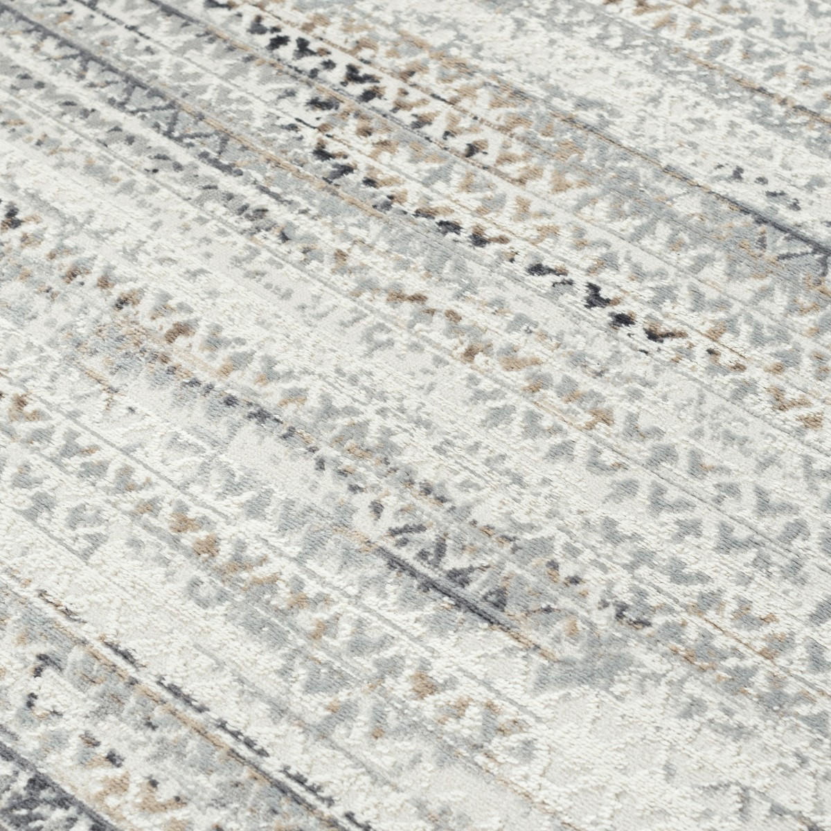 KOBEREC béžový krémový abstraktní - 140 x 200 cm - šedá, textil (140/200cm) - Mazovia