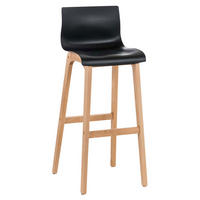 BARHOCKER DELHI Schwarz Holz - Schwarz, Holz (41/101/46cm) - DELUKE