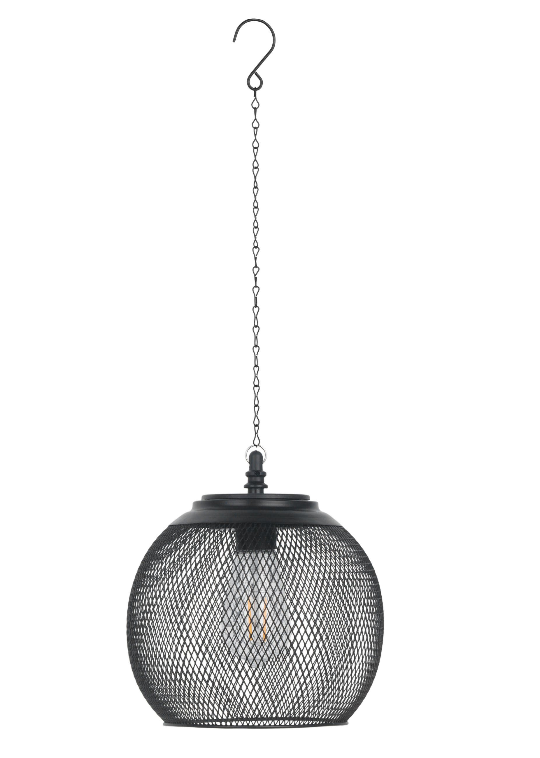 SOLAR-HÄNGELEUCHTE Netzoptik schwarz Ø18x54cm Metall Outdoor-Leuchte - Schwarz, Metall (18/18/54cm) - Northpoint