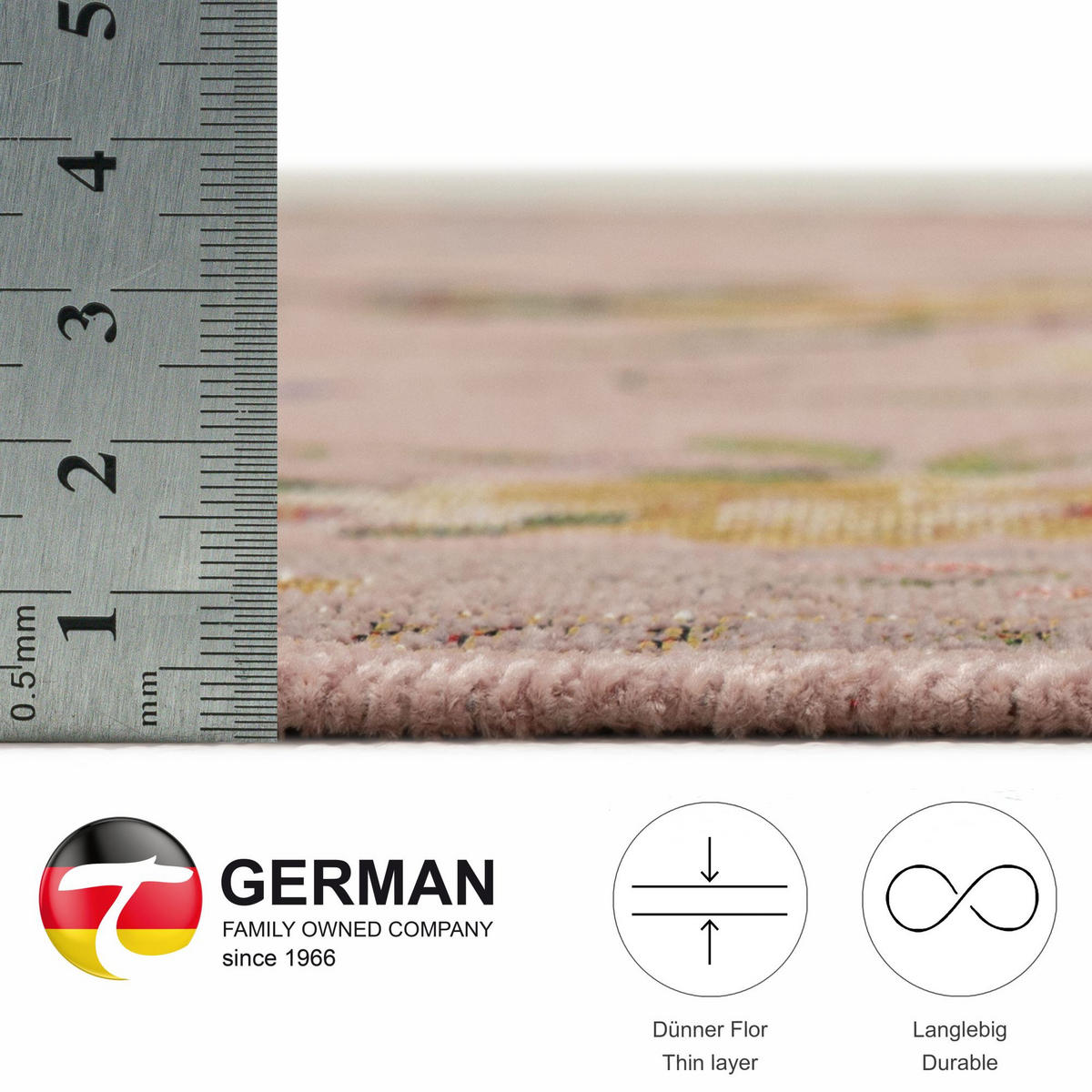 FLACHWEBTEPPICH Flomi Bettumrandung 70x400 cm - Rosa, Textil (70/400cm) - THEKO
