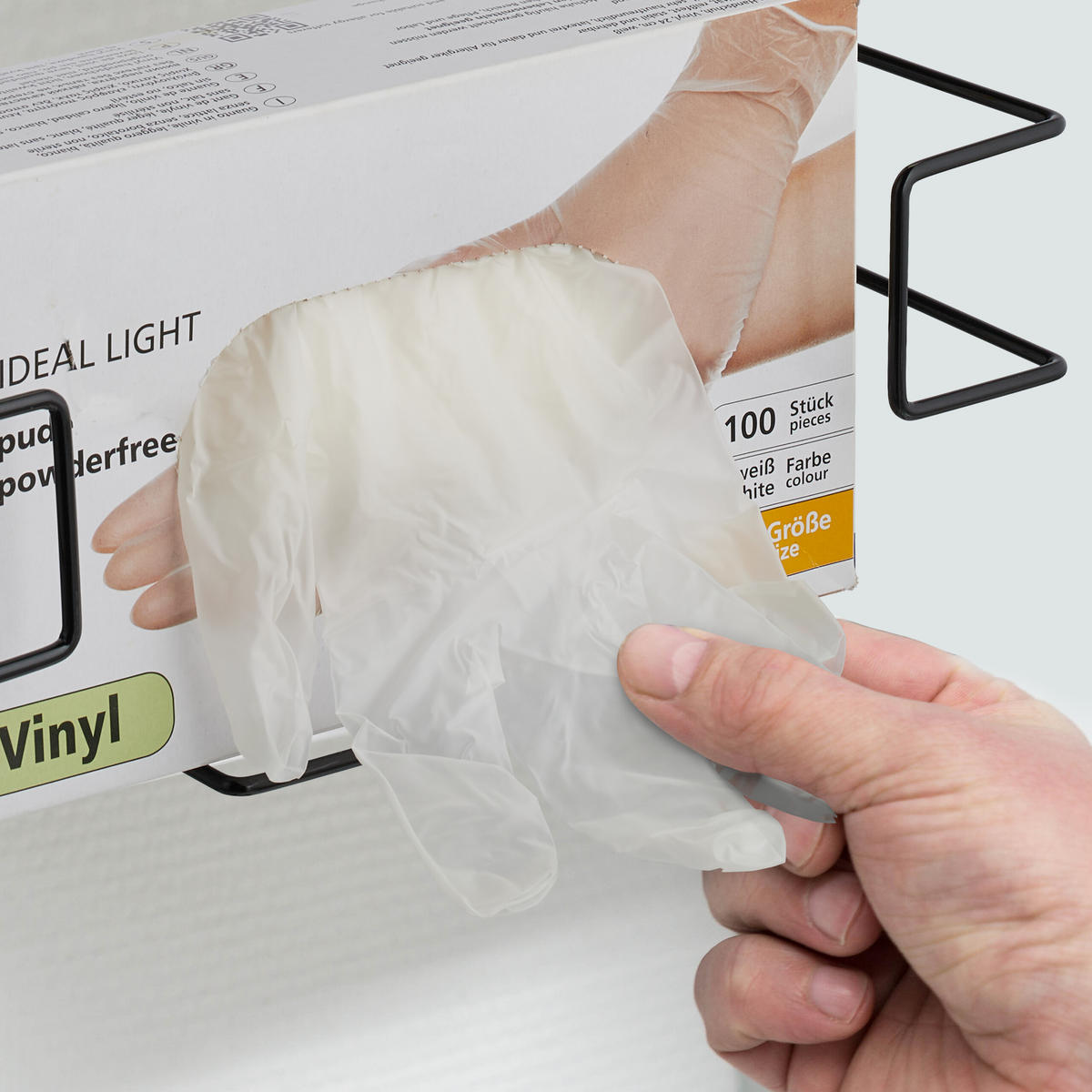 2XHANDSCHUHSPENDER - Schwarz, Metall (28/9.5/9.5cm) - Relaxdays