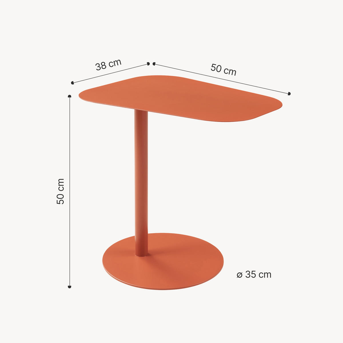 BEISTELLTISCH Nastätten - Dunkelbraun, Metall (38/50/50cm) - [en.casa]