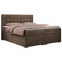 BOXBETT CARMEN 120/200 Braun Velvet - H3 - Braun, Holz/Textil (120/200cm) - MKS