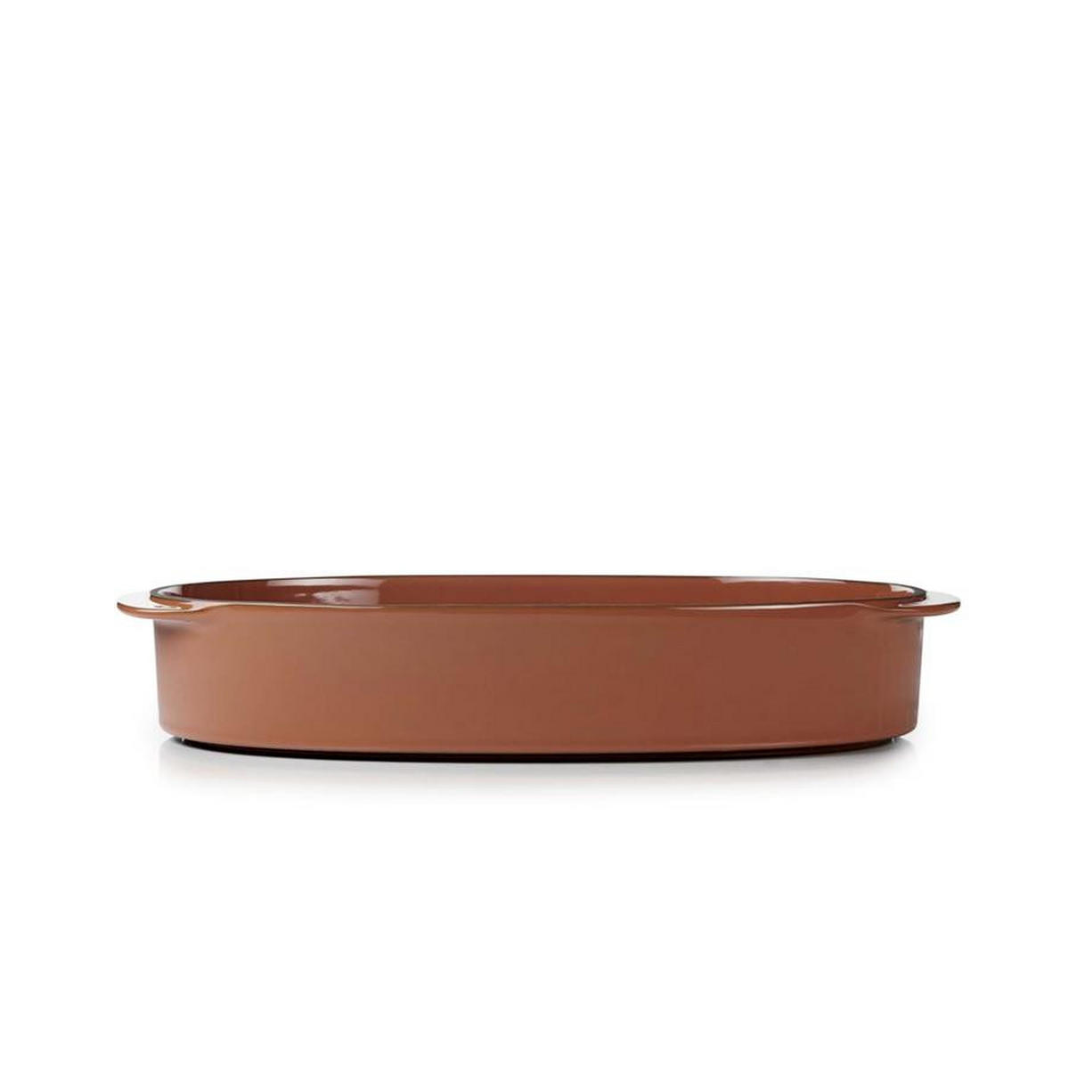 AUFLAUFFORM RECHTECKIG 34 x 25 cm Zimt CARACTERE - Braun, Keramik (25/6.5/34cm) - Revol Porcelaine France
