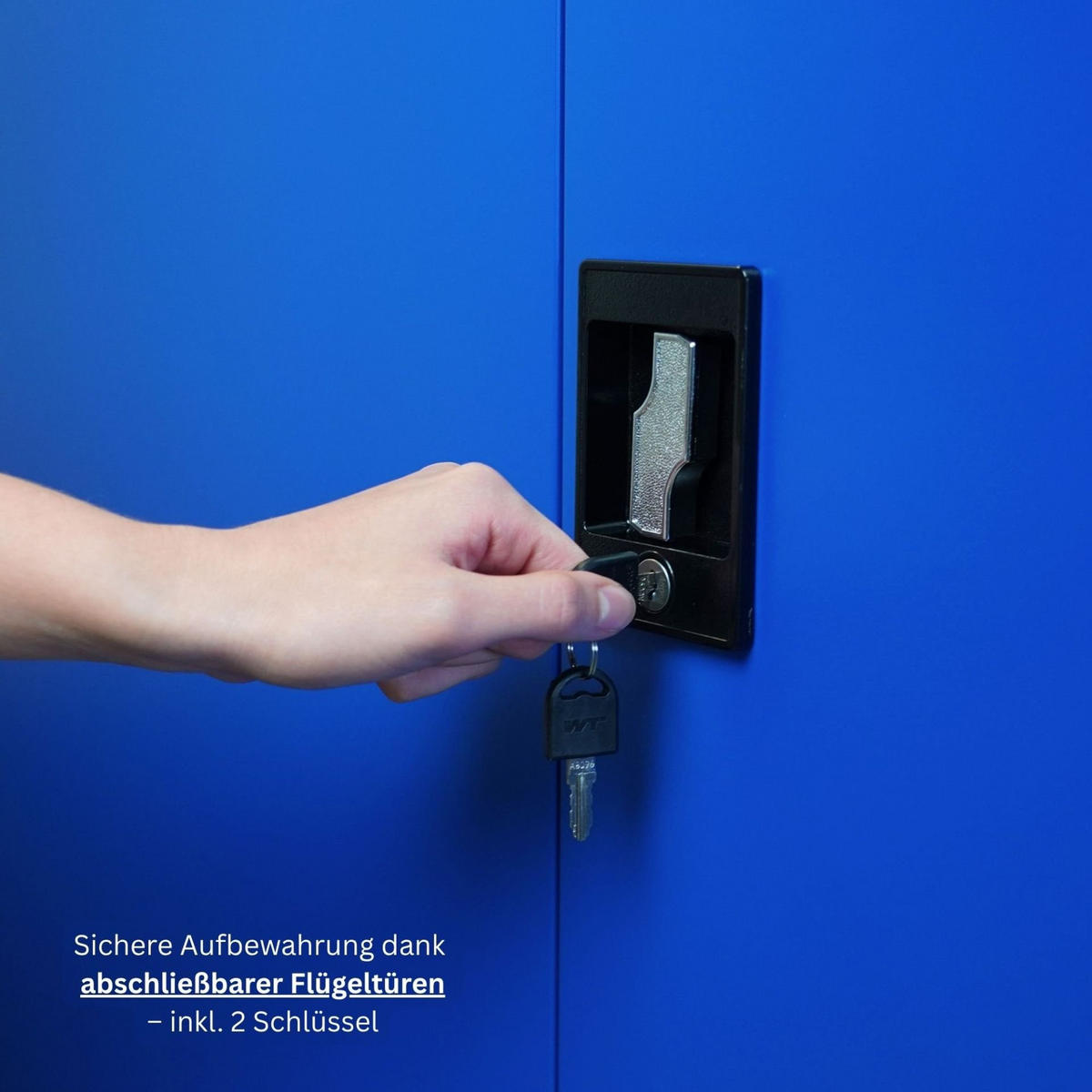 FLÜGELTÜRENSCHRANK Elephant 2er Set Stahl komplett montiert 180x120x40cm Blau/Lichtgrau - Blau/Schwarz, Metall (240/180/40cm) - PROREGAL