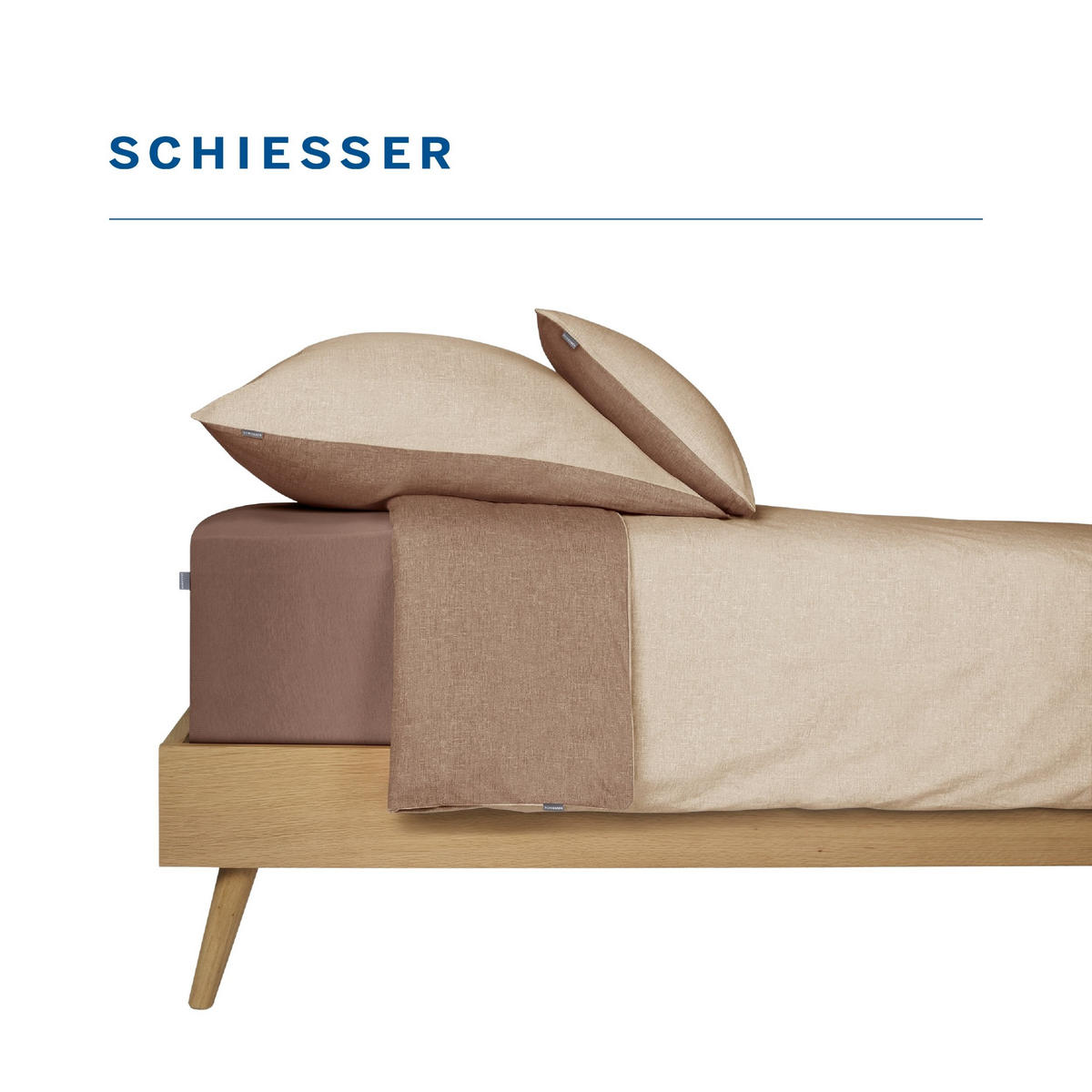 BETTWÄSCHESET Doubleface - Renforcé - 2-teilig - 135 x 200 cm - Sand - Sandfarben, Textil (135/200cm) - SCHIESSER