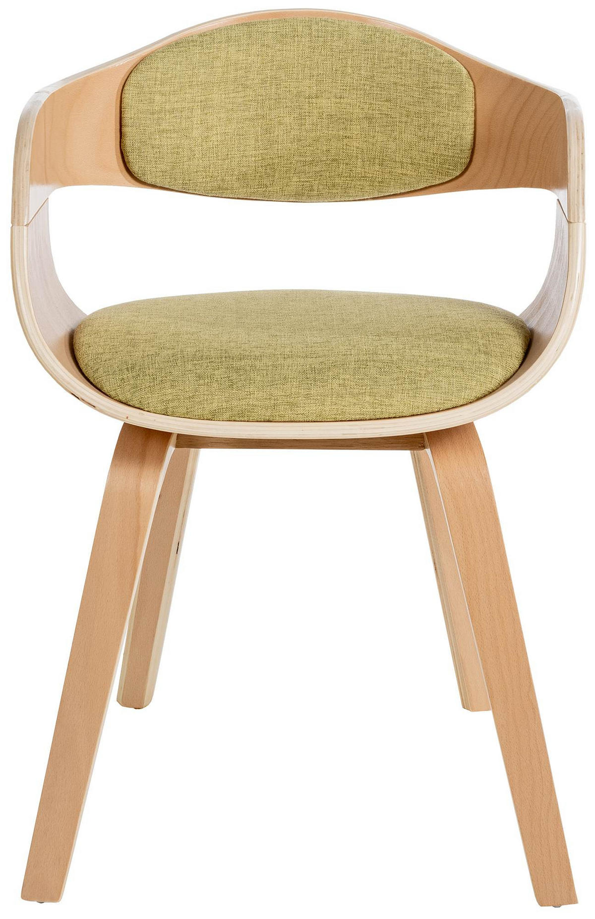 ARMLEHNENSTUHL 2er Set Stoff Natura/Hellgrün - Eukalyptusholzfarben/Hellgrün, Holz/Textil (49/73/46cm) - CLP