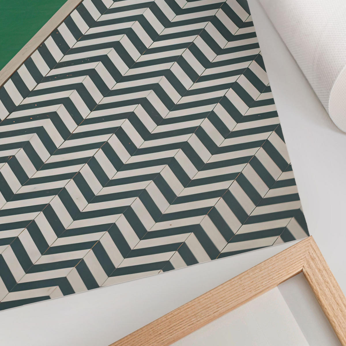 POSTER - 42x59 cm - Soft Structure - Der Rand des Pools - Grün, Textil (42/59/0.1cm) - TULUP